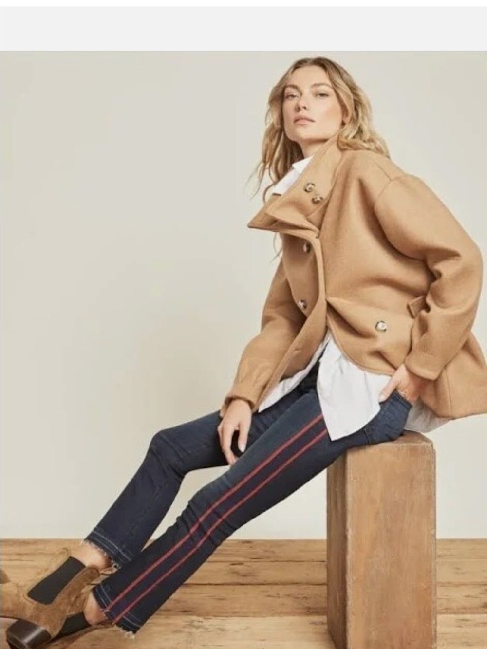 Veronica Beard Women's Dark Blue Side-Striped Jeans 28